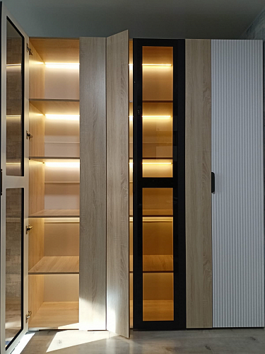 Витрина Норд П02-400 дуб сонома / софт черный фото покупателя 3